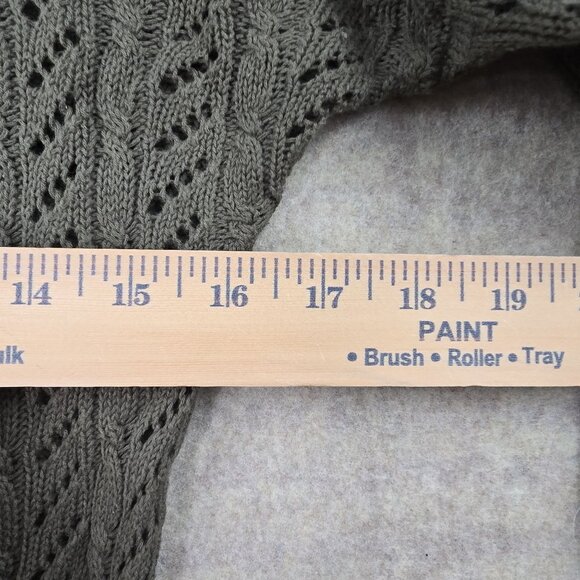 Xhilaration Women’s Small Olive Green Open Knit Lightweight Sweater 100% Cotton - Picture 6 of 6